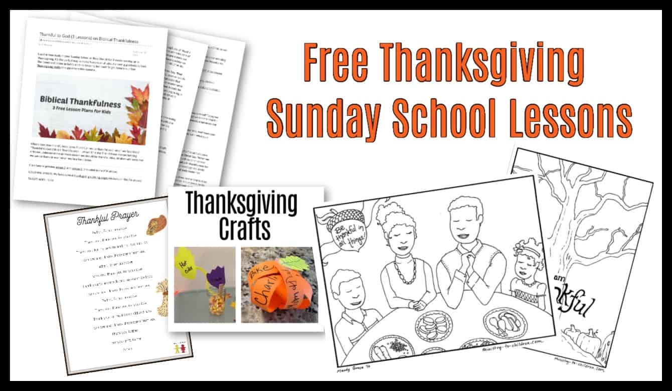 thanksgiving sunday school lesson & kids bible activities (100